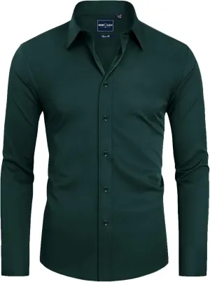 Alimens & Gentle Slim Fit Mens Dress Shirts for Men Button Down Long Sleeve Dress Shirts Wrinkle Free Formal Stain Proof