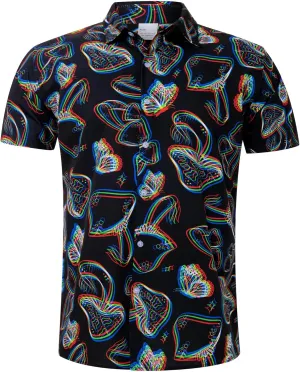 ALISISTER Men's Hawaiian Shirt Button Down Short Sleeve Shirts Funny Novelty Holiday Tops