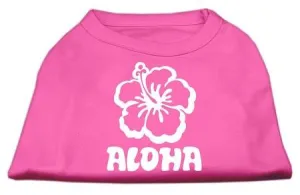 Aloha Flower Screen Print Shirt Bright Pink Lg (14)