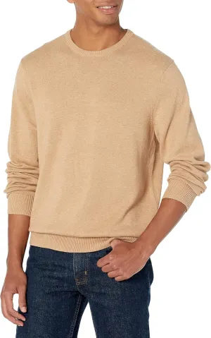 Amazon Essentials Men's Long-Sleeve Crewneck Sweater, 100% Cotton, Big & Tall Options Available