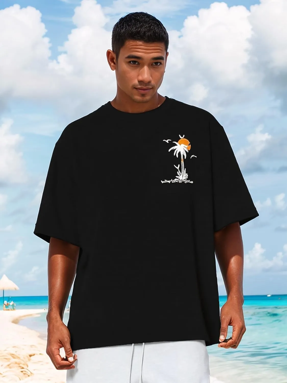 Bealin Mens Graphic Tees Oversized Creative Graffiti Short Sleeve Shirts Summer Casual Rapper Streetwear Y2k Tops Tshirt