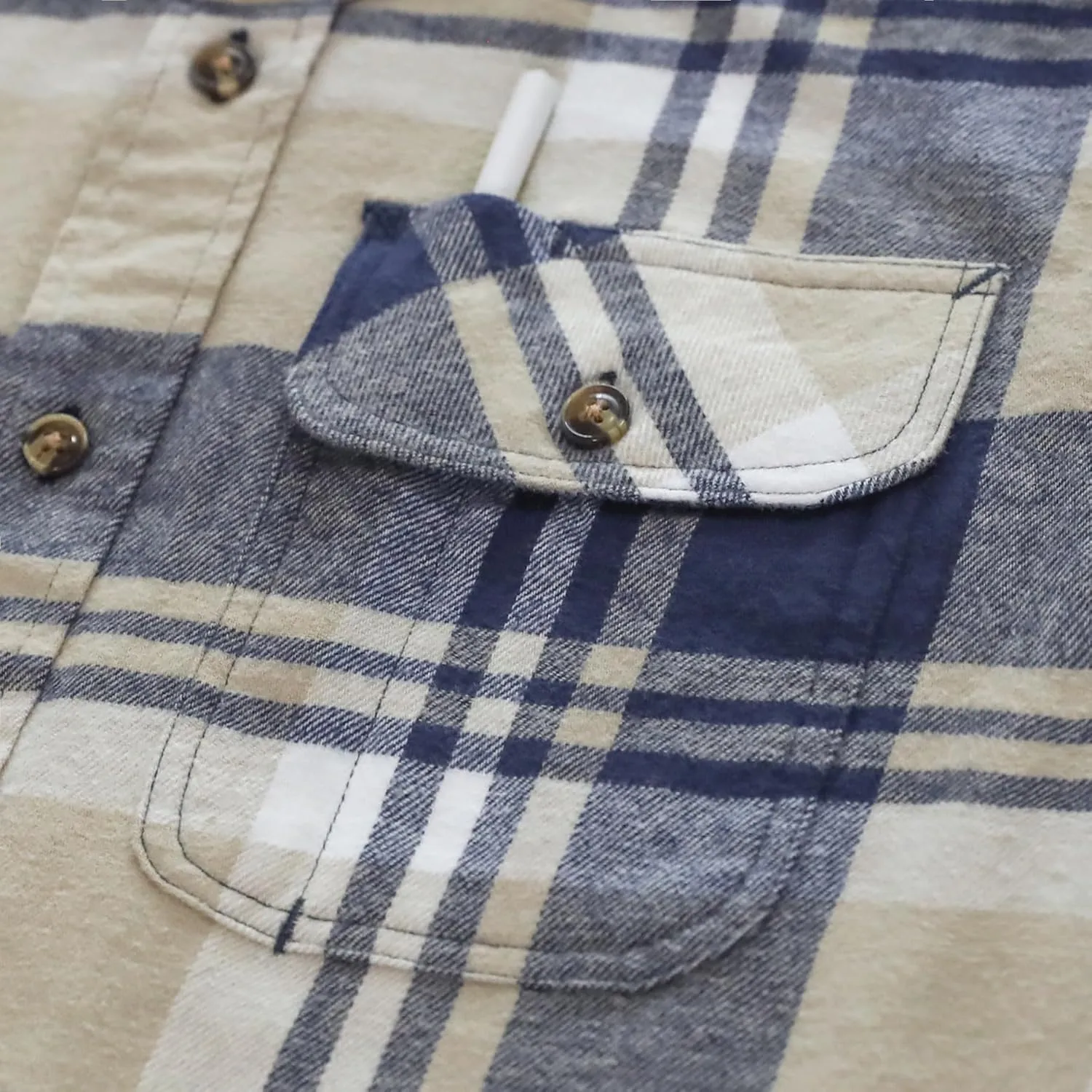 Dubinik Mens Flannel Shirts Long Sleeve Flannel Shirt for Men Casual Button Down Brushed 100% Cotton Shirt