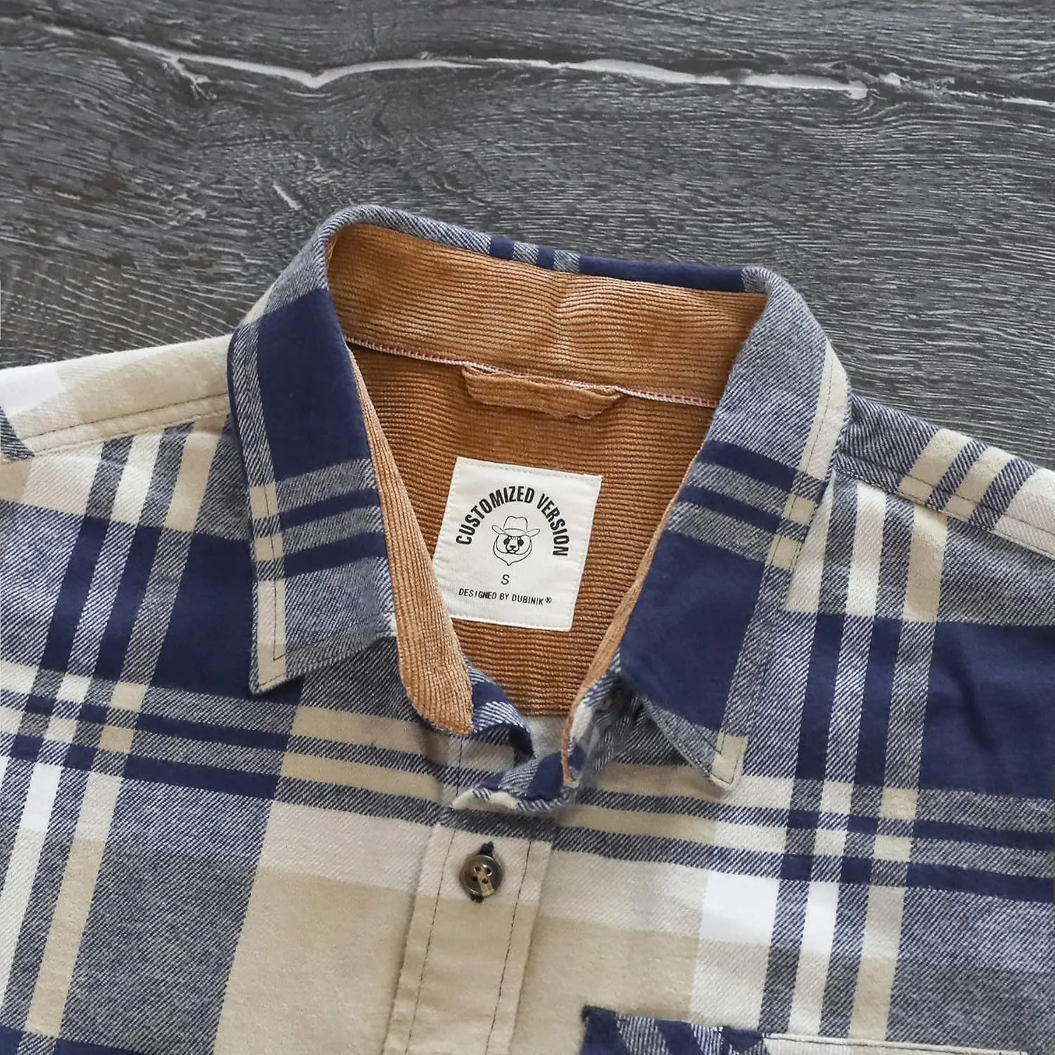 Dubinik Mens Flannel Shirts Long Sleeve Flannel Shirt for Men Casual Button Down Brushed 100% Cotton Shirt