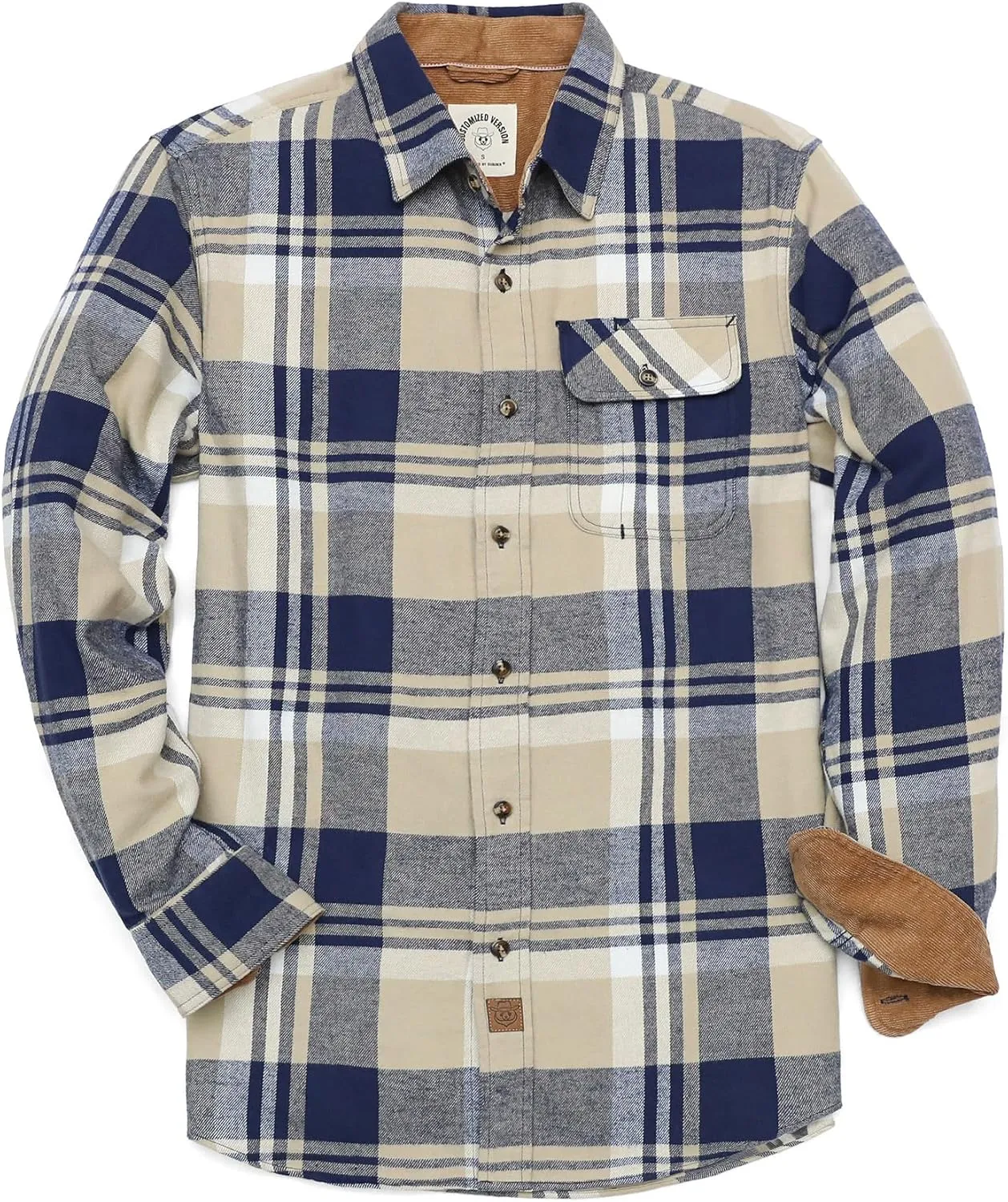 Dubinik Mens Flannel Shirts Long Sleeve Flannel Shirt for Men Casual Button Down Brushed 100% Cotton Shirt