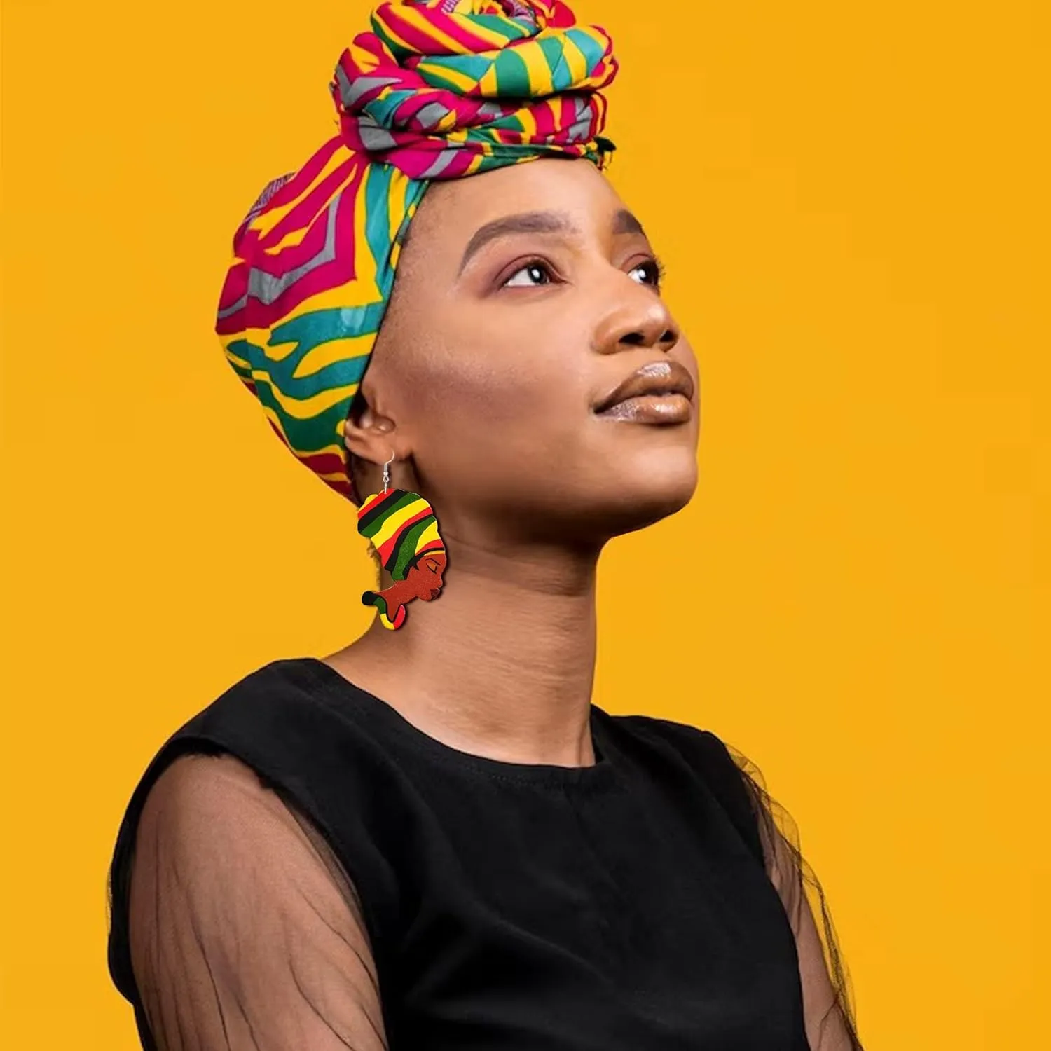 Juneteenth Earrings for Black Women African Map Queen Dangle Earrings Jewelry Juneteenth Shirts Outfit Accessories