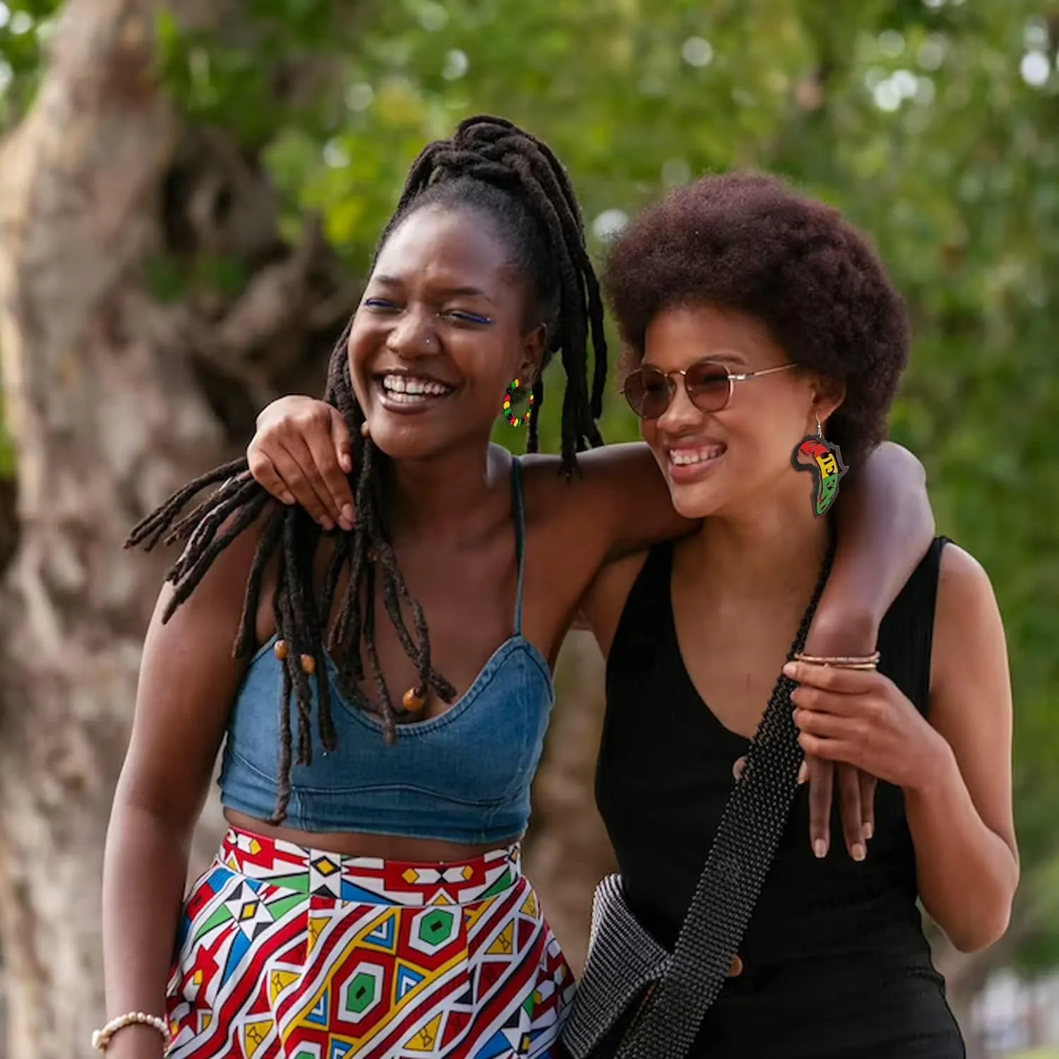 Juneteenth Earrings for Black Women African Map Queen Dangle Earrings Jewelry Juneteenth Shirts Outfit Accessories