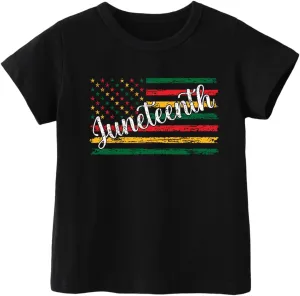 Juneteenth Shirt for Toddler Boys Girls Kids Freedom Day Shirts 1865 Black History Tee Tops, 2T-8Y
