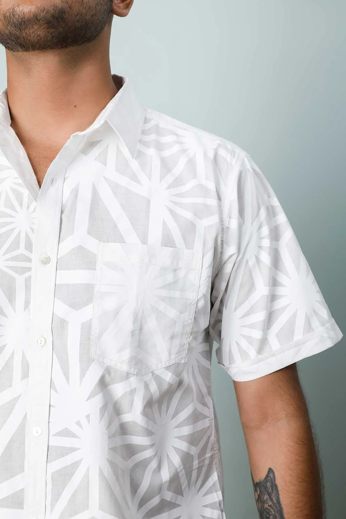 Kiwach Printed Shirt (White)