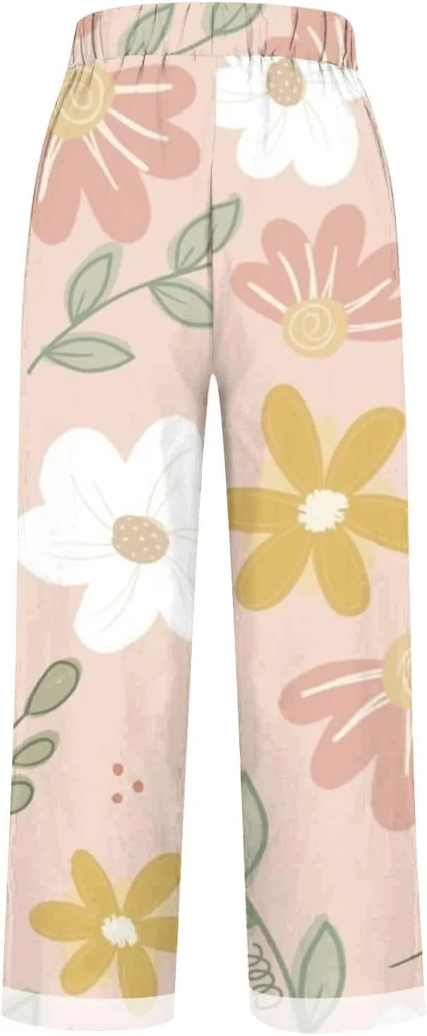 LCMTWX Linen Pants Women 2024 Cotton and Linen Casual Pants Wide Leg Loose Vacation Dresses for Women Parachute Pants
