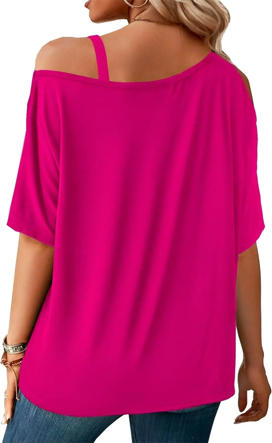 LEIYEE Womens Summer Black Cold Off Shoulder Tops 2025 Sexy Casual Cute Short Sleeve Loose Fit T Shirts Blouse