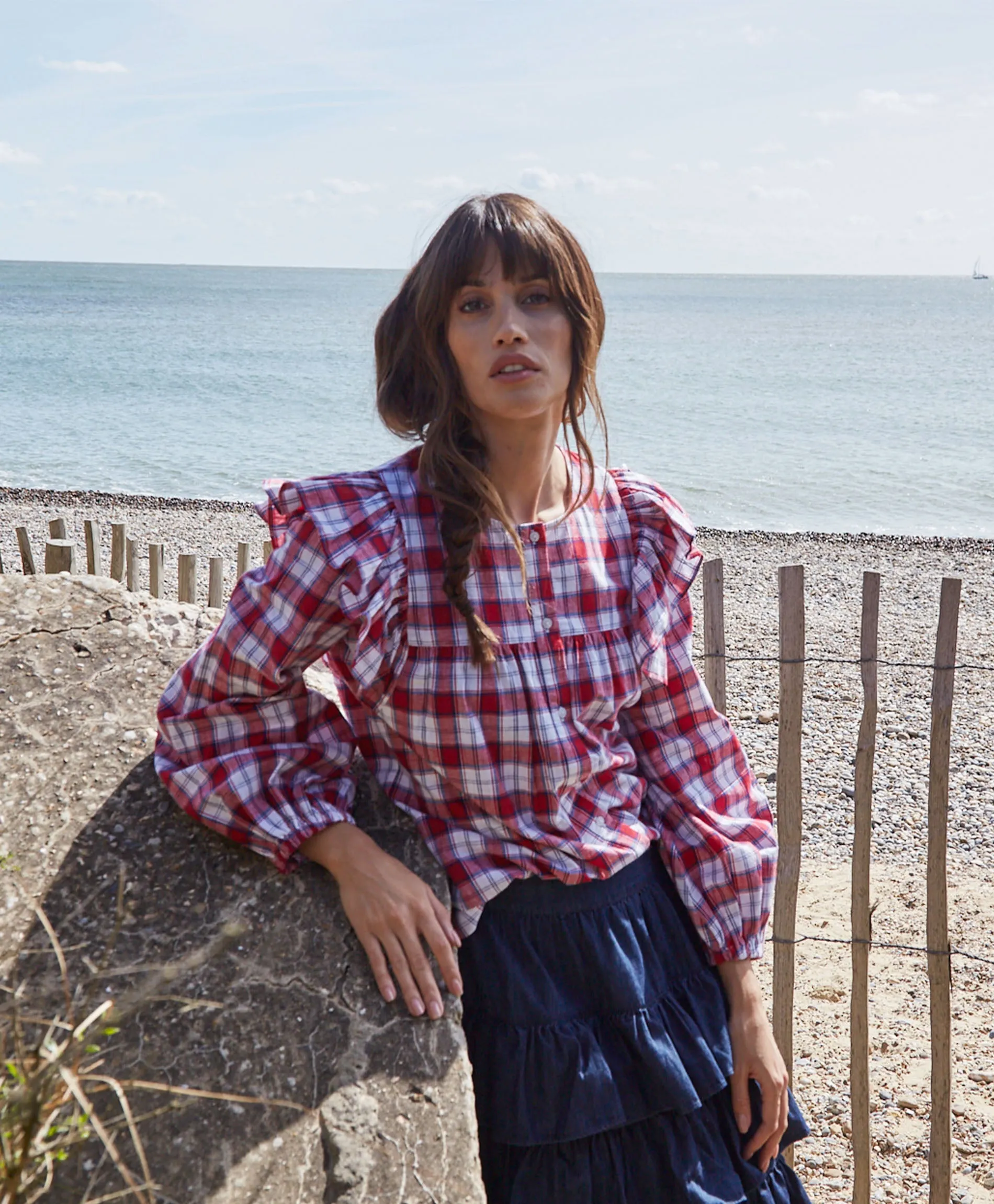 Megan Check Frill Shirt