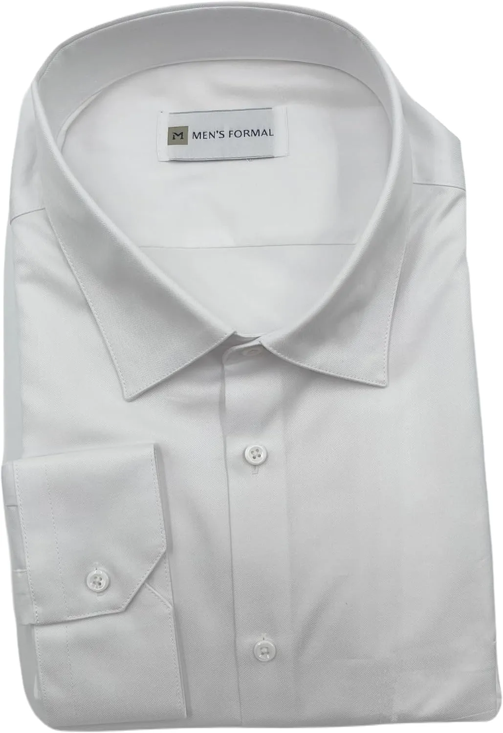 Men's Formal - Dress Shirt Non-Iron Long Sleeve Button Down Regular Fit Business Casual Collared Shirts, White - XXL