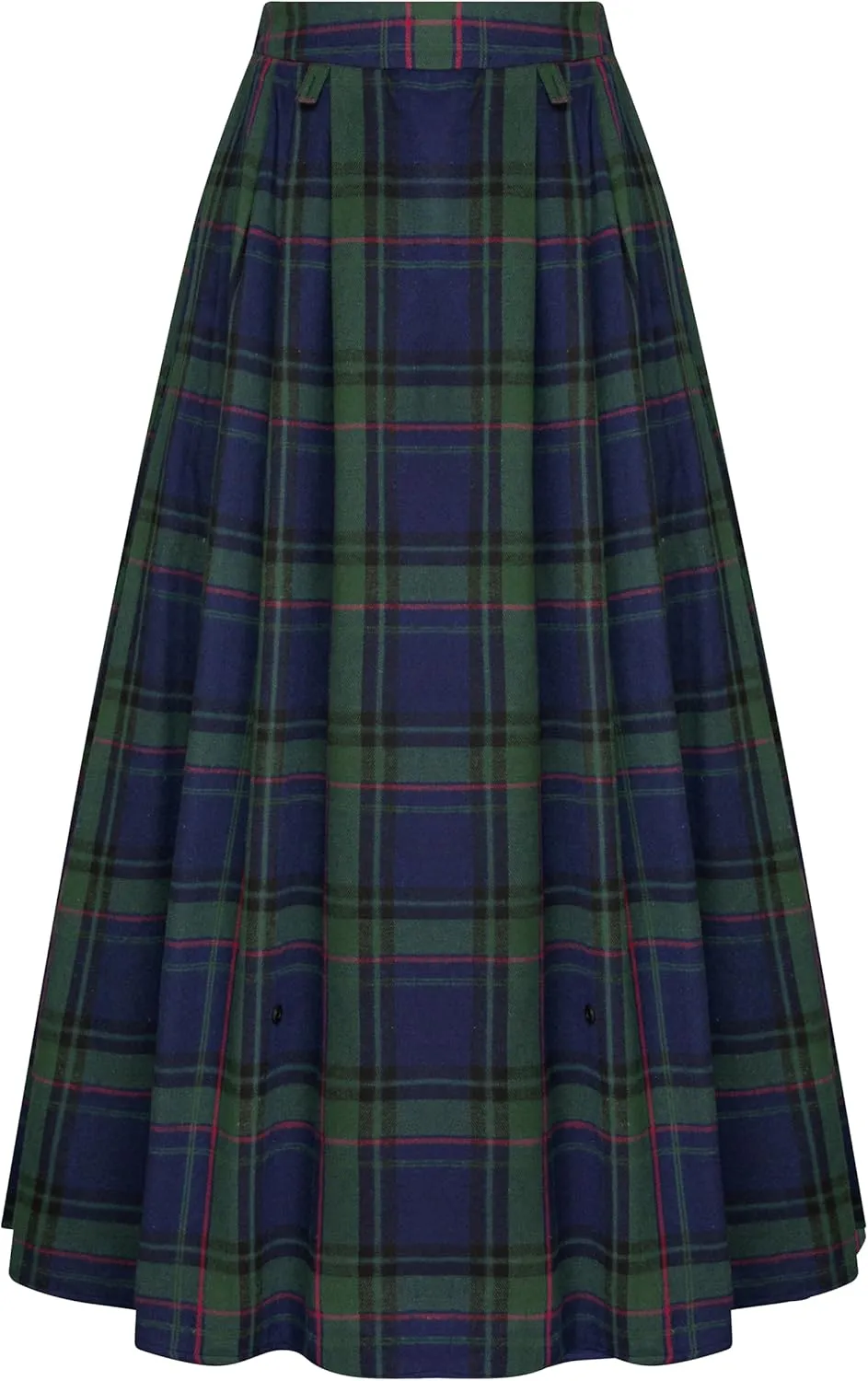 Scarlet Darkness Plaid Skirts for Women High Waist Long Skirt with Pockets