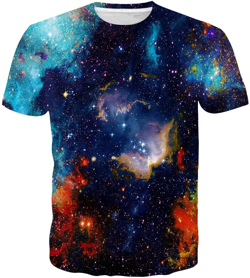 SYAIMN Unisex 3D Pattern Printed Short Sleeve T-Shirts Casual Graphics Tees