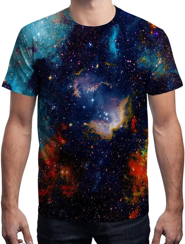 SYAIMN Unisex 3D Pattern Printed Short Sleeve T-Shirts Casual Graphics Tees