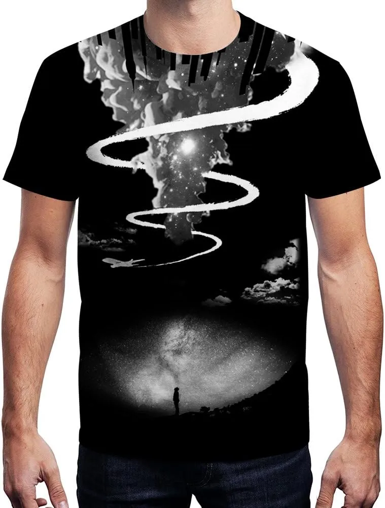 SYAIMN Unisex 3D Pattern Printed Short Sleeve T-Shirts Casual Graphics Tees