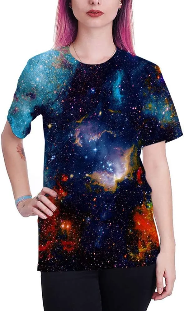 SYAIMN Unisex 3D Pattern Printed Short Sleeve T-Shirts Casual Graphics Tees
