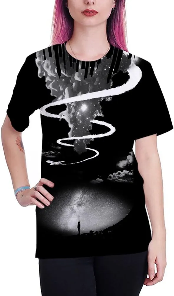 SYAIMN Unisex 3D Pattern Printed Short Sleeve T-Shirts Casual Graphics Tees