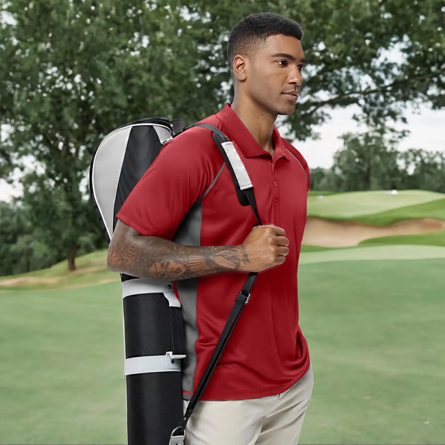 TIHEEN Golf Shirts for Men,Short Sleeve Moisture Wicking Proformance Big & Tall Polo Shirts