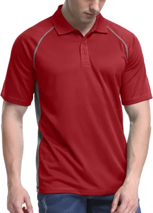 TIHEEN Golf Shirts for Men,Short Sleeve Moisture Wicking Proformance Big & Tall Polo Shirts
