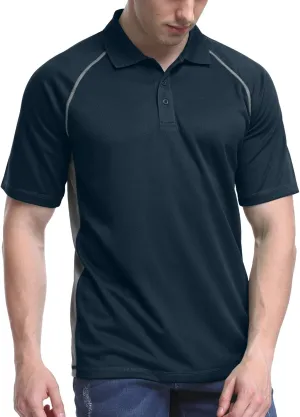 TIHEEN Golf Shirts for Men,Short Sleeve Moisture Wicking Proformance Big & Tall Polo Shirts