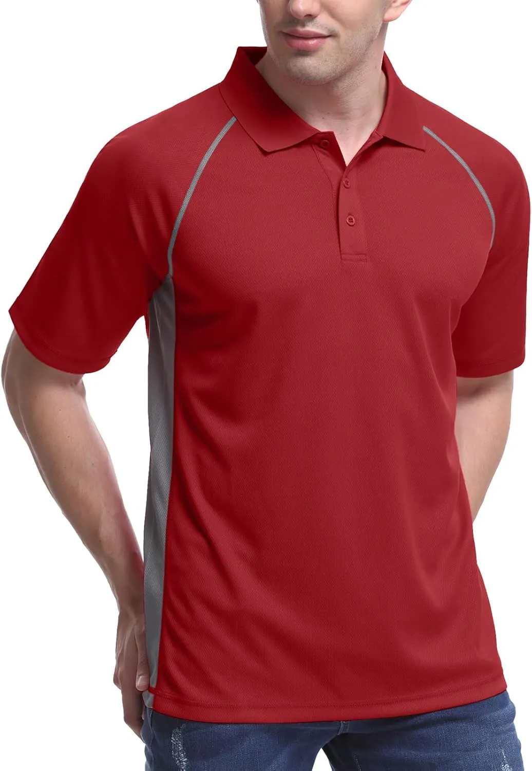 TIHEEN Golf Shirts for Men,Short Sleeve Moisture Wicking Proformance Big & Tall Polo Shirts