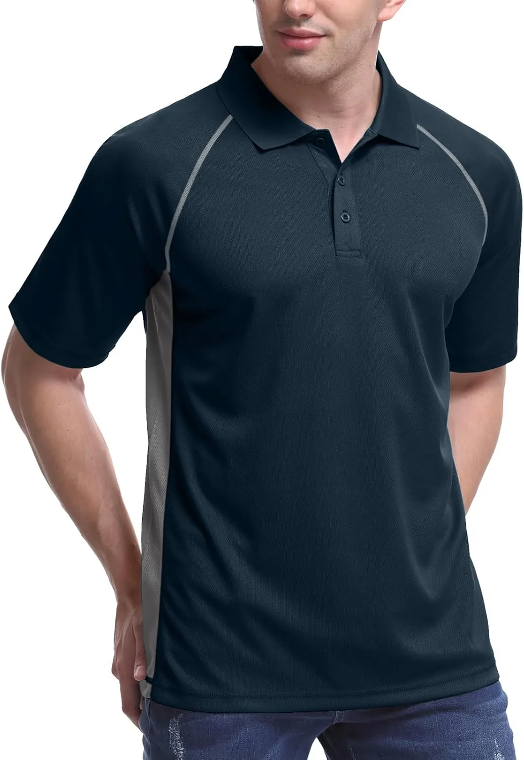 TIHEEN Golf Shirts for Men,Short Sleeve Moisture Wicking Proformance Big & Tall Polo Shirts