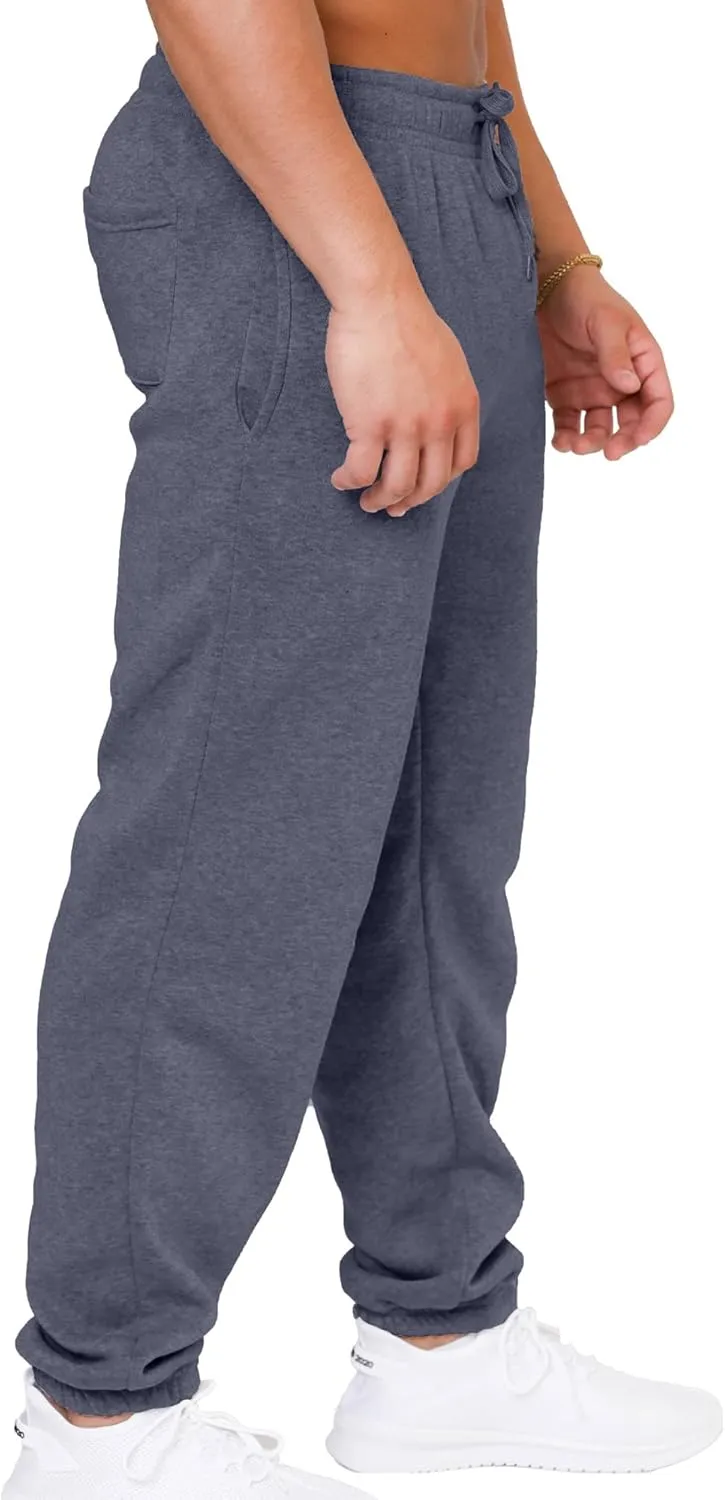UNIQUE STYLES ASFOOR Elastic Bottom Baggy Sweatpants for Men, Workout Fleece Sweat Pants with Pockets