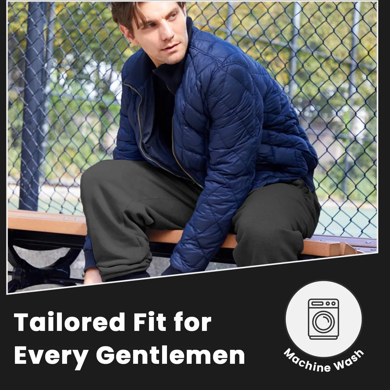 UNIQUE STYLES ASFOOR Elastic Bottom Baggy Sweatpants for Men, Workout Fleece Sweat Pants with Pockets