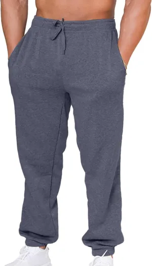 UNIQUE STYLES ASFOOR Elastic Bottom Baggy Sweatpants for Men, Workout Fleece Sweat Pants with Pockets