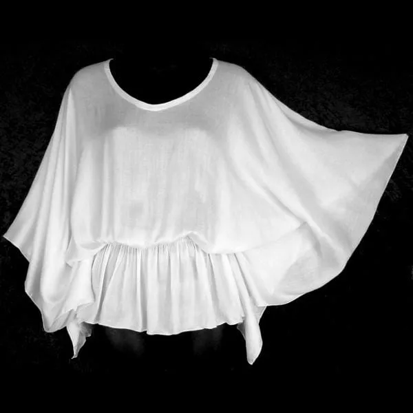 White Butterfly Poncho Top