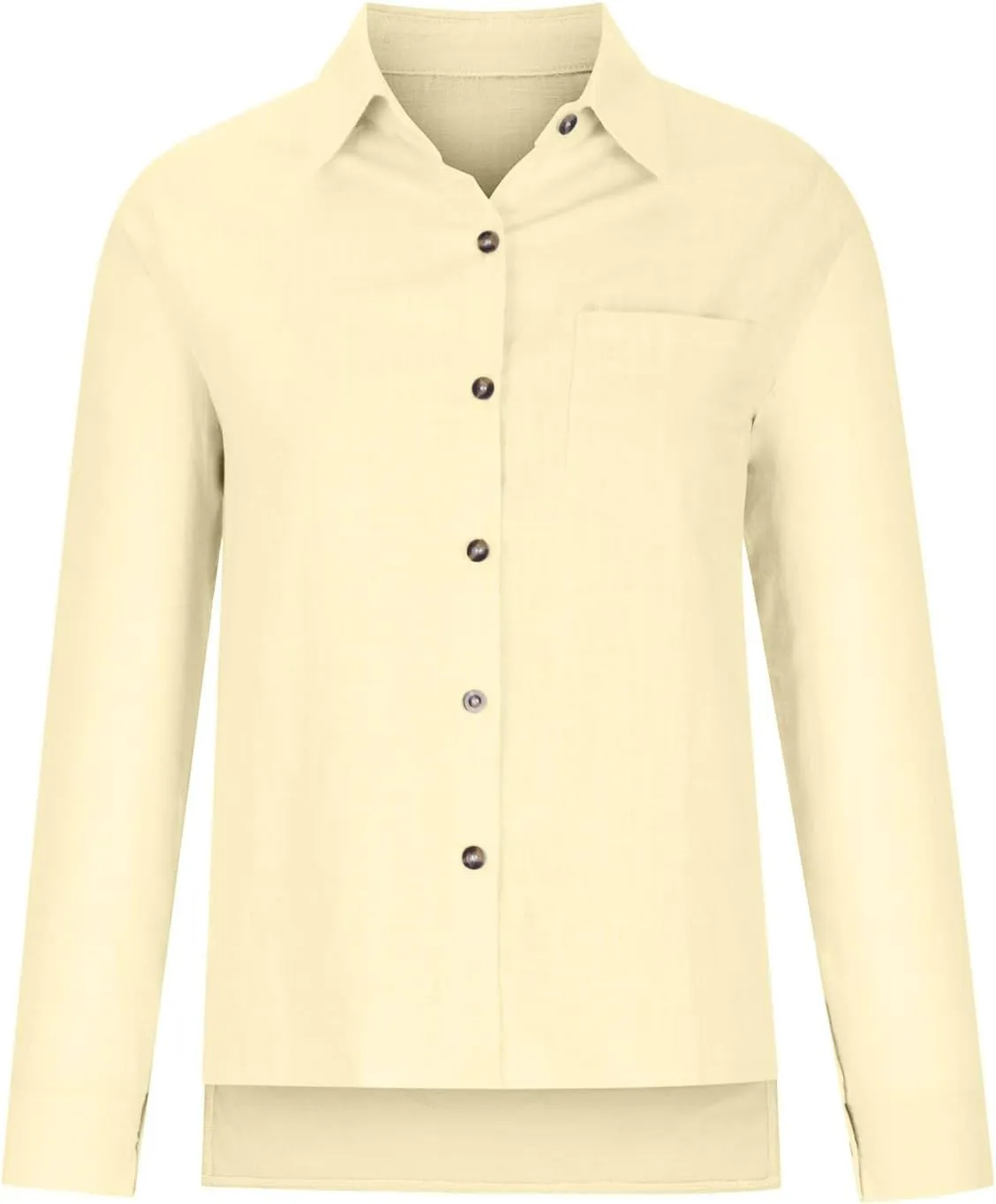 Women Oversized Button Down Gauze Dress Shirts Drop Shoulder Office Blouse Long Sleeve Boyfriend Shirts with Pocket