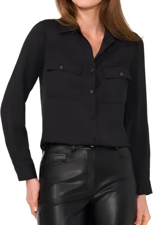 Women's Button Down Blouse Long Sleeve Dress Shirts for Work Office Business Casual Chiffon Tops