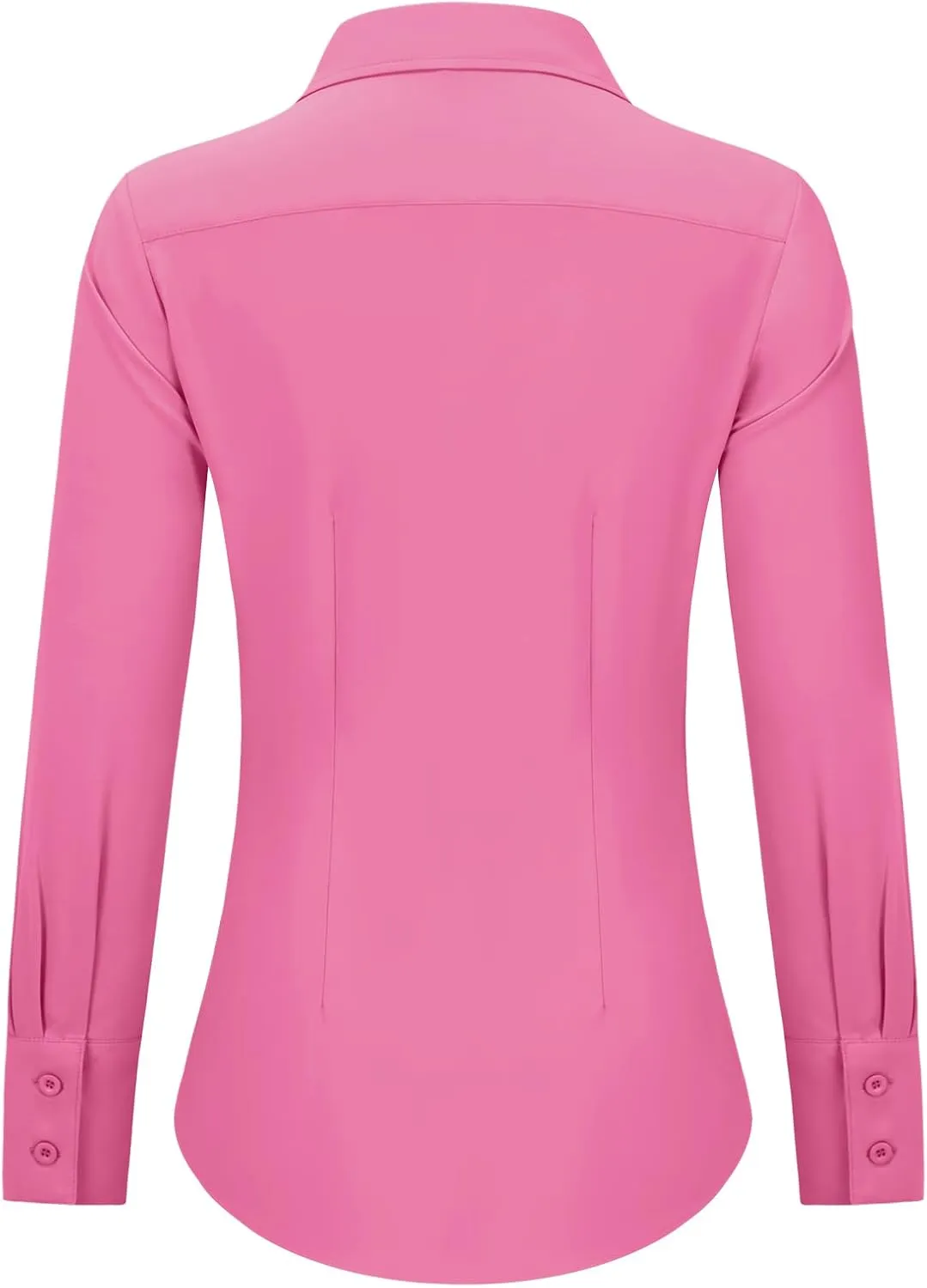 Women's Button Down Shirts Collared Fitted Dress Shirts Long Sleeve Wrinkle Free Blouse Formal Office Work Tunic Tops