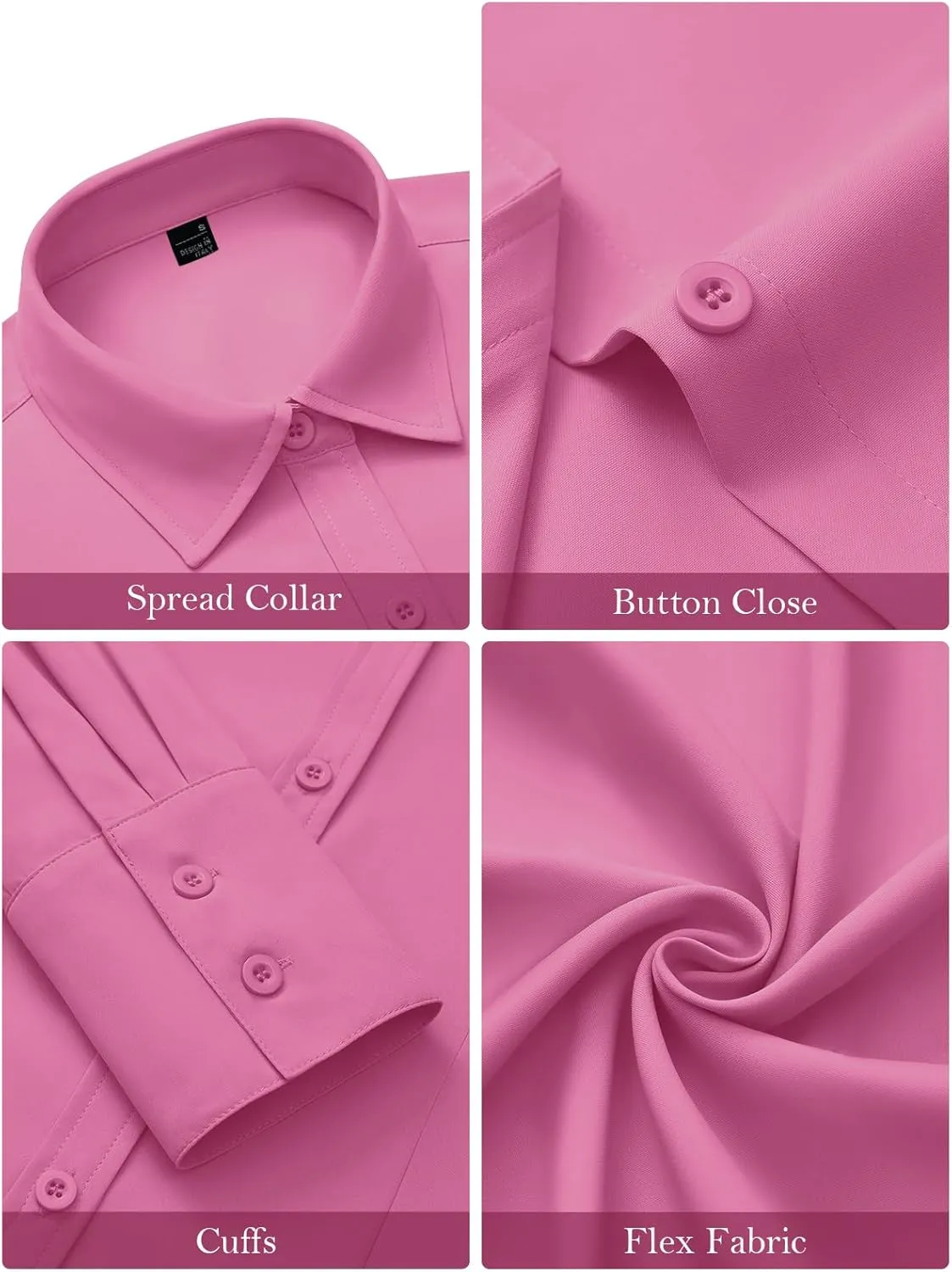 Women's Button Down Shirts Collared Fitted Dress Shirts Long Sleeve Wrinkle Free Blouse Formal Office Work Tunic Tops