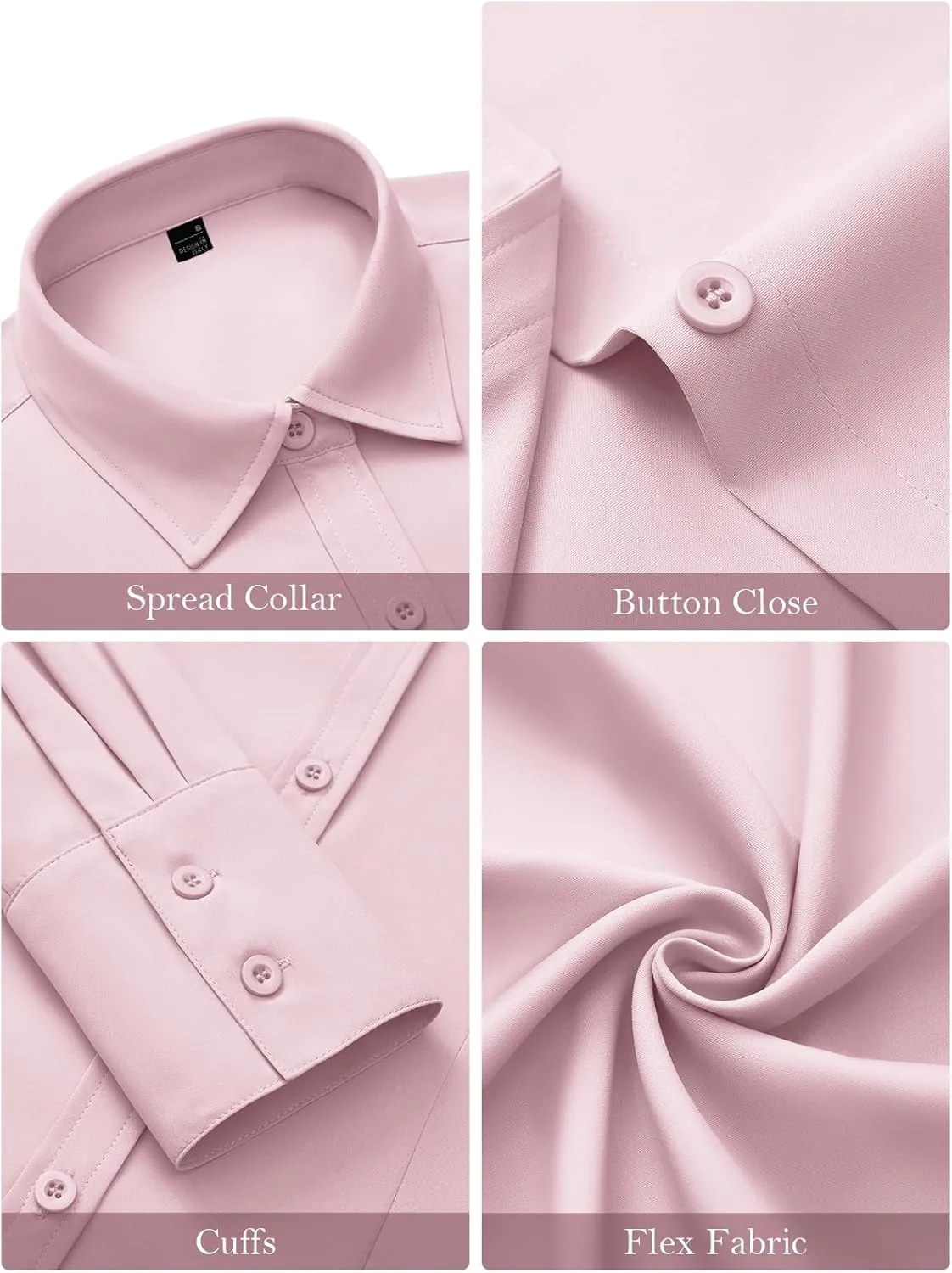 Women's Button Down Shirts Collared Fitted Dress Shirts Long Sleeve Wrinkle Free Blouse Formal Office Work Tunic Tops
