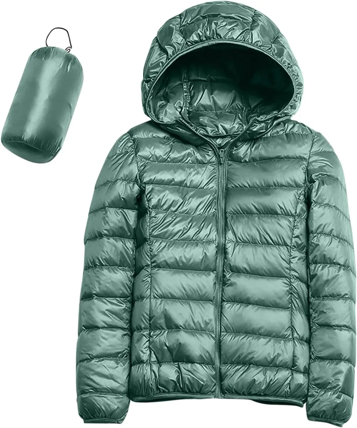 Womens Warm Lightweight Puffer Jackets Fashion Solid Color Waterproof Quilted Coats White Duck Down Casual Outerwears