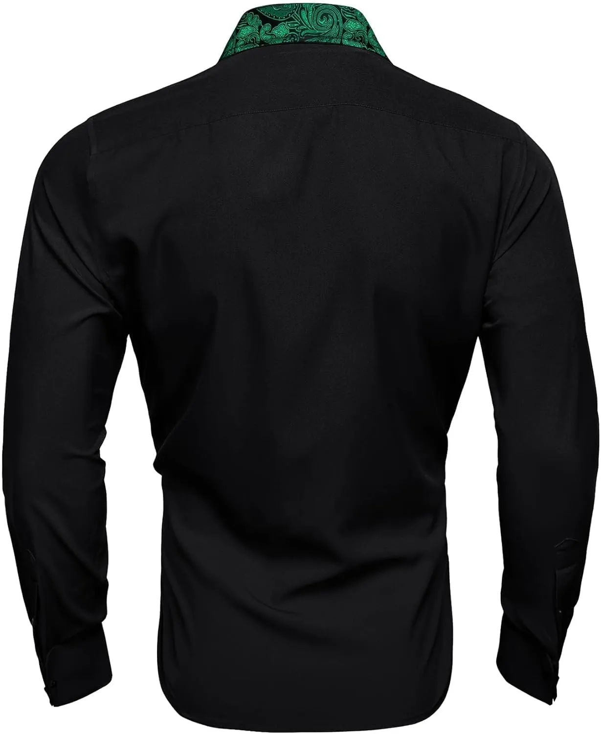 YOHOWA Mens Dress Shirts Business Button Down Long Sleeve Casual Collar Cuff Contrast Formal Shirts Wedding Party Casual Prom