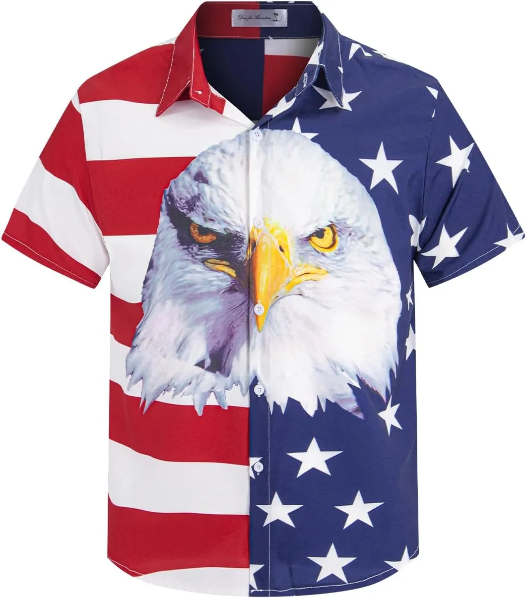 Yoimira Hawaiian Shirts for Boys, Button Down Short Sleeve Tropical Print, Kids Summer Beachwear Tops 7-14 Years