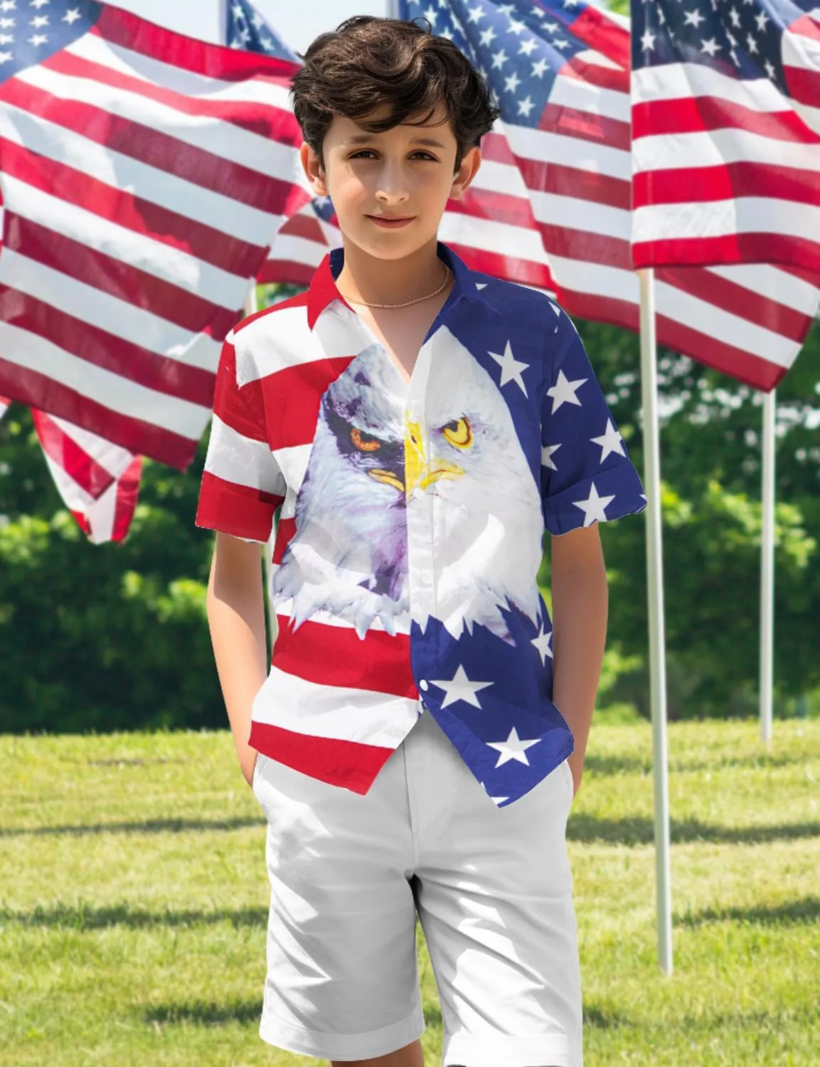 Yoimira Hawaiian Shirts for Boys, Button Down Short Sleeve Tropical Print, Kids Summer Beachwear Tops 7-14 Years